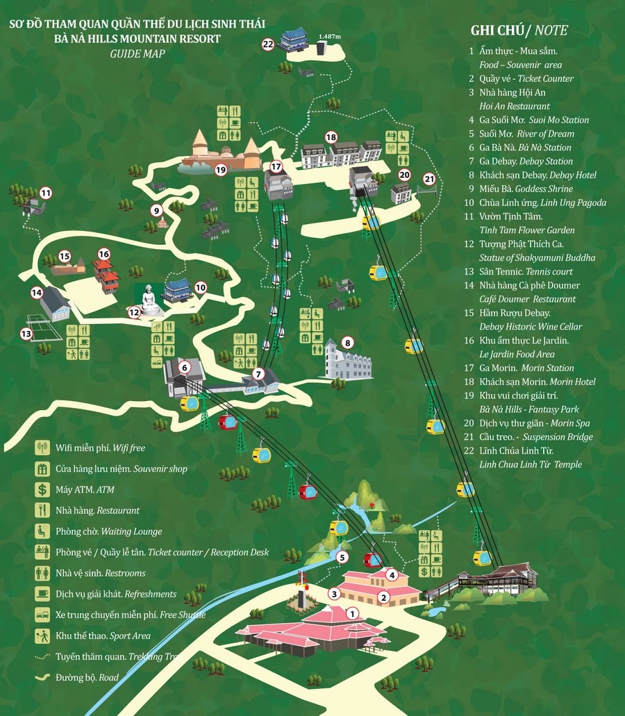 Kinh nghiệm du lịch Bà Nà Hills tự túc: Bản đồ KDL Hà Nà Hill chi tiết cho bạn hành trình trọn vẹn